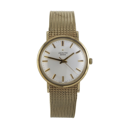 578 - Zenith A28800 9ct gents manual wind wristwatch, case ref. 25321, circa 1970s. The silvered dial with... 