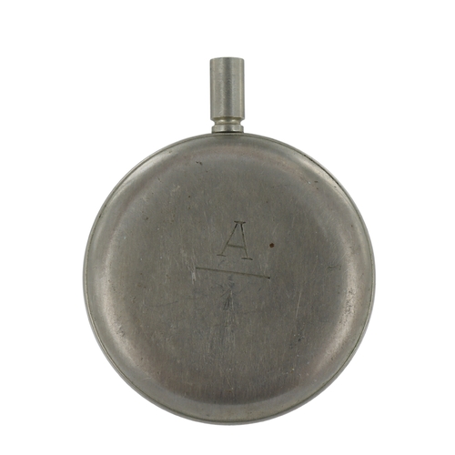 581 - WW1 Royal Flying Corps nickel cased 8 Day Non-Luminous Mark V pocket watch. The black dial with Arab... 