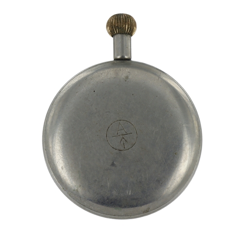 587 - WW1 Royal Flying Corps nickel cased 30 Luminous Mark V pocket watch. The black dial with Arabic nume... 