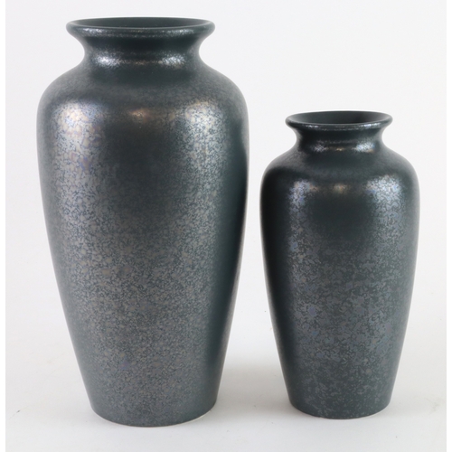 103 - Poole Pottery, two grey glazed vases of different sizes, both marked Poole, England, both c. 1950-60... 