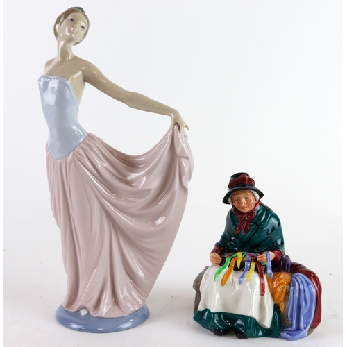 108 - Royal Doulton & Lladro. Two figures, comprising Royal Doulton 'Silks & Ribbons' HN2017 & Lladro 'Dan... 