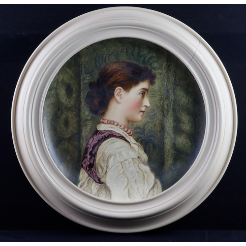 44 - After Leighton (Lord Frederic, 1830-1896) 'Viola'. Painted ceramic charger entered into the Howell a... 