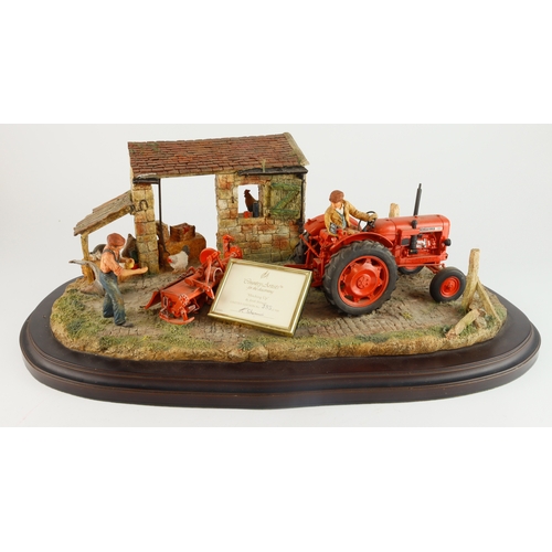 58 - Country Artists 'Hitching Up' model depicting a tractor within a farm yard scene, certificate presen... 