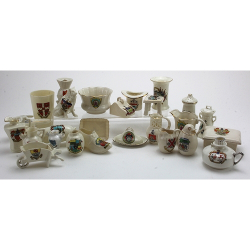 60 - Crested China. A collection of over twenty pieces of crested china by various makers, pieces include... 