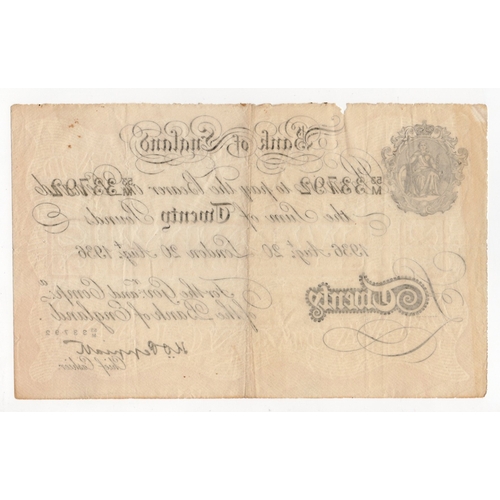 126 - Peppiatt BERNHARD note, 20 Pounds dated 20th August 1936, serial 53/M 33792, London issue (B243 for ... 