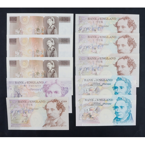 143 - Bank of England (10), Somerset 10 Pounds (2) issued 1984 (B348), Gill 10 Pounds issued 1988 (B354), ... 