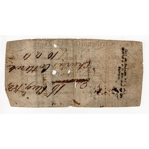 165 - Bridgnorth Bank 10 Pounds dated 30th March 1814, serial No.1250 for MacMichael, Gitton & Co. (Outing... 