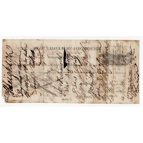 196 - Richmond & Swaledale Bank 70 Day Sight note for 18 Pounds & 7 Shillings dated 2nd May 1807, signed E... 