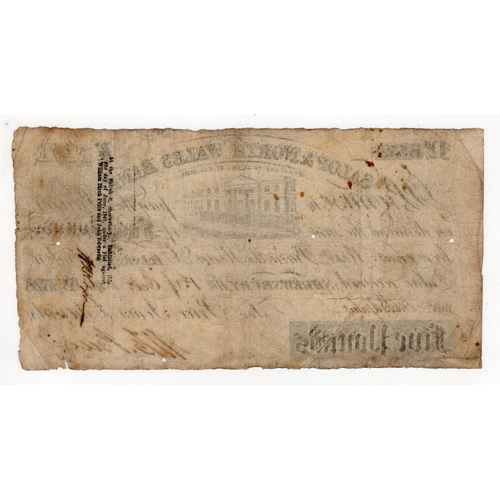 199 - Salop & North Wales Bank, 5 Pounds dated 1st October 1840, No. B5528 for Price, Jones & Edwards (Out... 