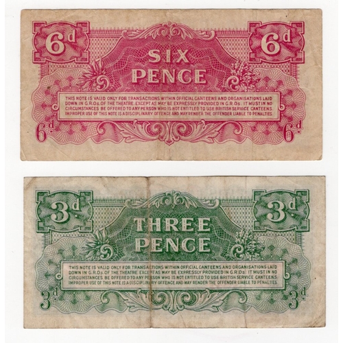 212 - British Armed Forces (2), 3 Pence and 6 Pence 3rd Series issued 1956 (PickM24 & PickM25) Fine+ and a... 