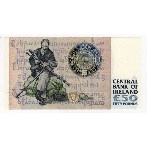 249 - Ireland Republic 50 Pounds dated 14th February 1996, serial EAE 987307 (PMI LTN91, Pick78a) dents in... 