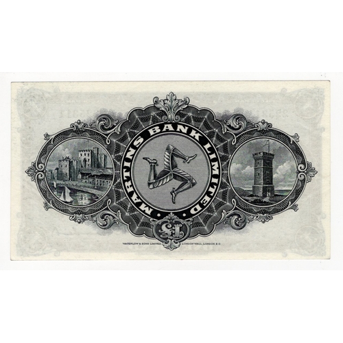 263 - Isle of Man, Martins Bank Limited 1 Pound dated 1st February 1957, signed  M. Conacher, LAST date of... 