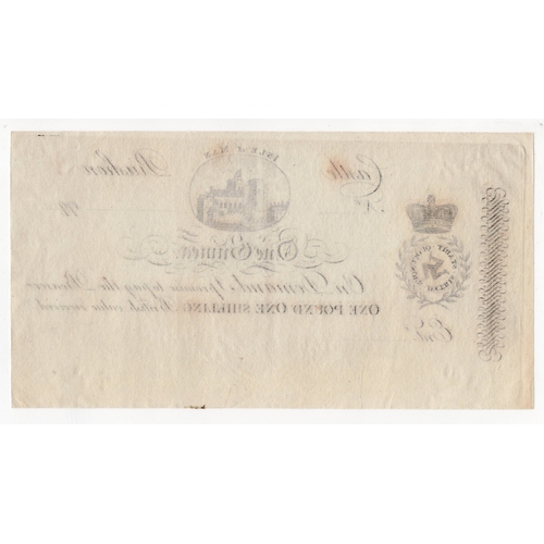 265 - Isle of Man, Royal Manx Fencibles 1 Guinea Castle Rushen, unissued without signatures or serial numb... 