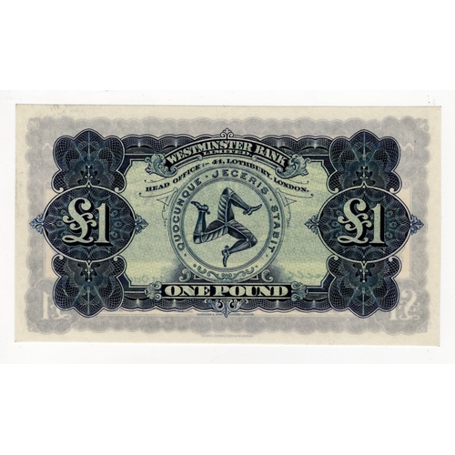 266 - Isle of Man, Westminster Bank Limited 1 Pound dated 21st October 1960, signed Barlow & Russell, seri... 