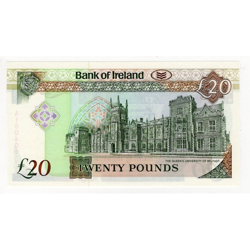 280 - Northern Ireland, Bank of Ireland 20 Pounds dated 9th May 1991, signed  D.J. Harrison, FIRST PREFIX,... 