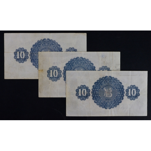 298 - Northern Ireland, Northern Bank Limited 10 Pounds (3) dated 1st January 1940 signed H.J. Craig seria... 