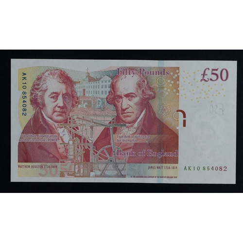 32 - Cleland 50 Pounds (B413) issued 2015, serial AK10 854082 (B413, Pick393c) Uncirculated