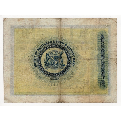 366 - Scotland, North of Scotland & Town & County Bank 1 Pound dated 1st March 1918, signed Mitchell Stuar... 