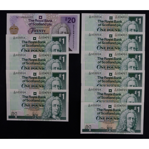 368 - Scotland, Royal Bank of Scotland (11), 20 Pounds dated 2000, Commemorative 100th Birthday of the Que... 