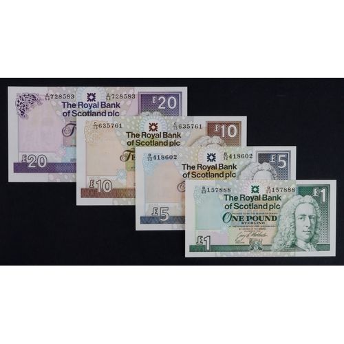 371 - Scotland, Royal Bank of Scotland (4), 20 Pounds 24th February 1993, 10 Pounds 24th February 1993, 5 ... 