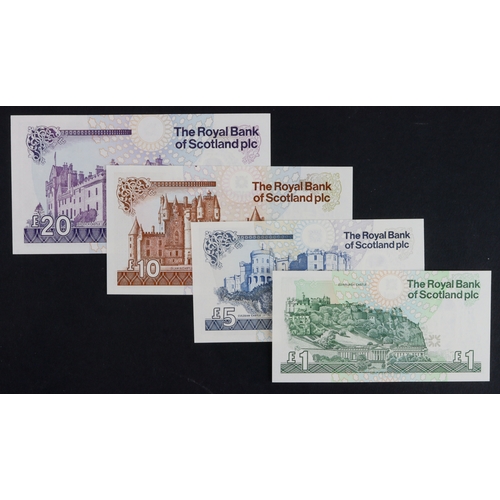 371 - Scotland, Royal Bank of Scotland (4), 20 Pounds 24th February 1993, 10 Pounds 24th February 1993, 5 ... 