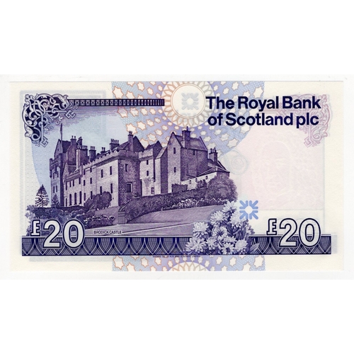 380 - Scotland, Royal Bank of Scotland 20 Pounds dated 24th January 1990, signed R.M. Maiden, serial A/3 7... 