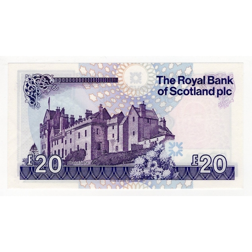 381 - Scotland, Royal Bank of Scotland 20 Pounds dated 27th March 1991, signed C. Winter, a VERY LOW numbe... 