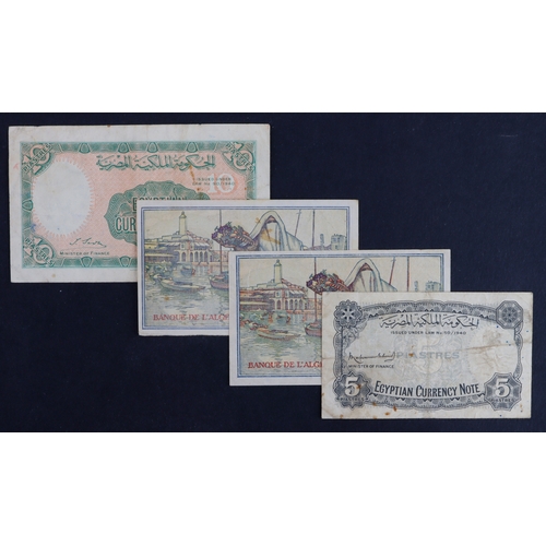 387 - Africa (4), Tunisia 5 Francs (2) dated 8th February 1944 and 2nd October 1944 (BNB B216a & b, Pick15... 