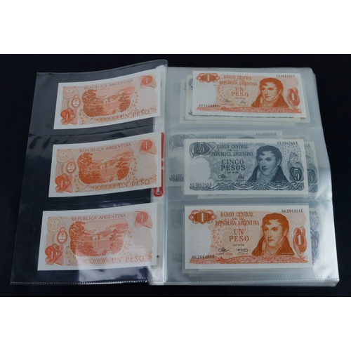 392 - Argentina (280), a collection ranging from 1970 to 1991 and denominations from 1 Peso to 10000 Pesos... 