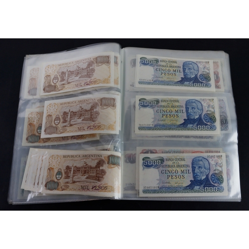 392 - Argentina (280), a collection ranging from 1970 to 1991 and denominations from 1 Peso to 10000 Pesos... 