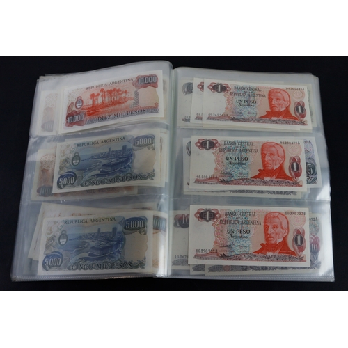 392 - Argentina (280), a collection ranging from 1970 to 1991 and denominations from 1 Peso to 10000 Pesos... 