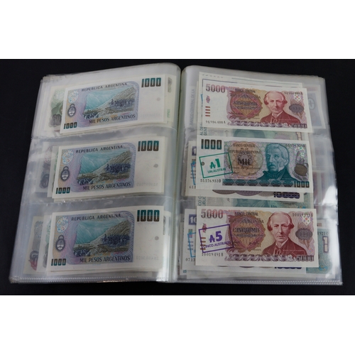 392 - Argentina (280), a collection ranging from 1970 to 1991 and denominations from 1 Peso to 10000 Pesos... 