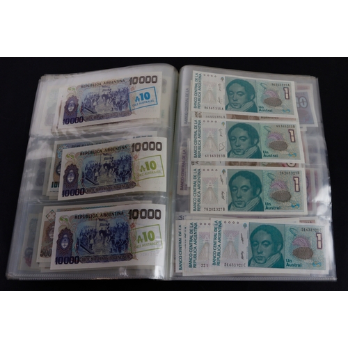 392 - Argentina (280), a collection ranging from 1970 to 1991 and denominations from 1 Peso to 10000 Pesos... 