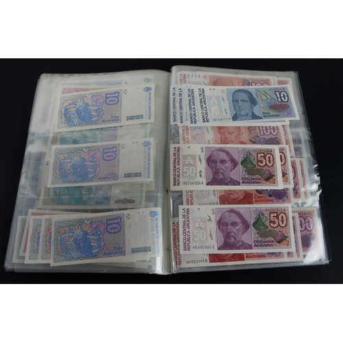 392 - Argentina (280), a collection ranging from 1970 to 1991 and denominations from 1 Peso to 10000 Pesos... 