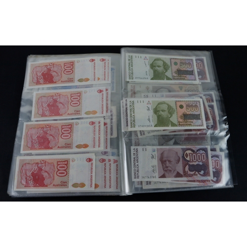 392 - Argentina (280), a collection ranging from 1970 to 1991 and denominations from 1 Peso to 10000 Pesos... 