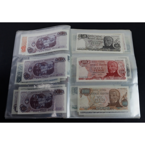 392 - Argentina (280), a collection ranging from 1970 to 1991 and denominations from 1 Peso to 10000 Pesos... 