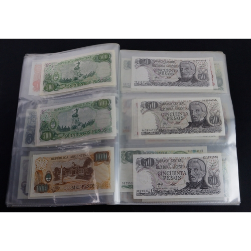 392 - Argentina (280), a collection ranging from 1970 to 1991 and denominations from 1 Peso to 10000 Pesos... 