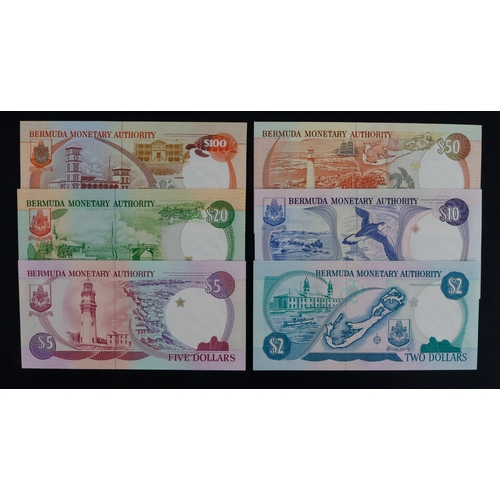 438 - Bermuda (6), 100 Dollars, 50 Dollars, 20 Dollars, 10 Dollars & 5 Dollars all dated 20th February 198... 