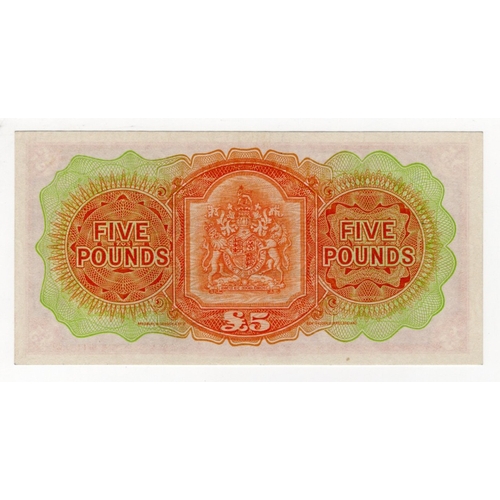 440 - Bermuda 5 Pounds dated 20th October 1952, FIRST date of issue, signed Kempe & Davidson, serial E/1 4... 