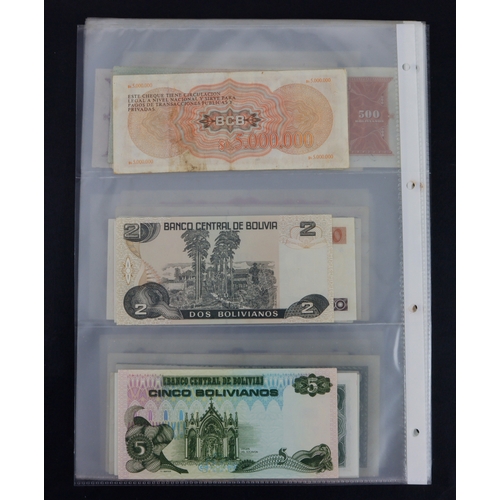 443 - Bolivia (40), collection in album sleeves, dated range 1911 - 1987, denominations 1 Boliviano to 5 M... 