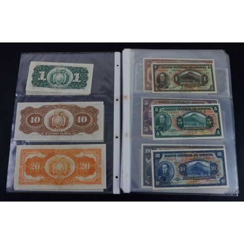 443 - Bolivia (40), collection in album sleeves, dated range 1911 - 1987, denominations 1 Boliviano to 5 M... 