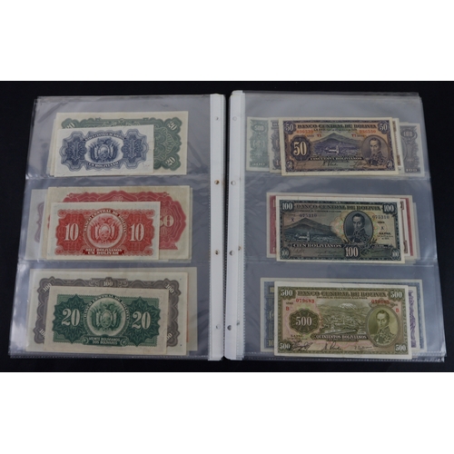 443 - Bolivia (40), collection in album sleeves, dated range 1911 - 1987, denominations 1 Boliviano to 5 M... 