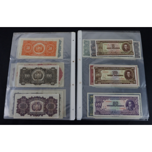 443 - Bolivia (40), collection in album sleeves, dated range 1911 - 1987, denominations 1 Boliviano to 5 M... 