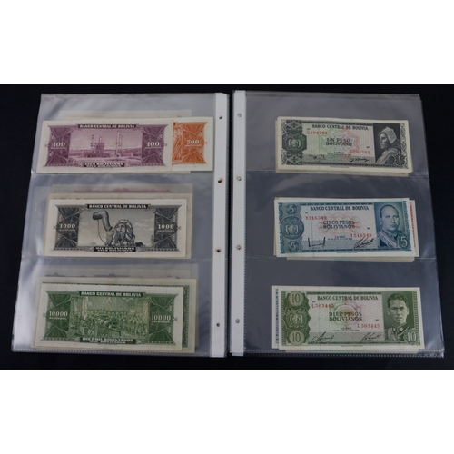 443 - Bolivia (40), collection in album sleeves, dated range 1911 - 1987, denominations 1 Boliviano to 5 M... 