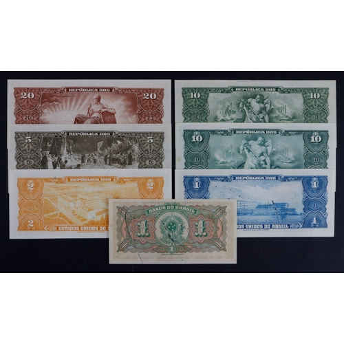 452 - Brazil (7), 1 Mil Reis issued 1944 series 396A (Pick131A), 1 Cruzeiro & 2 Cruzeiros issued 1944, 10 ... 