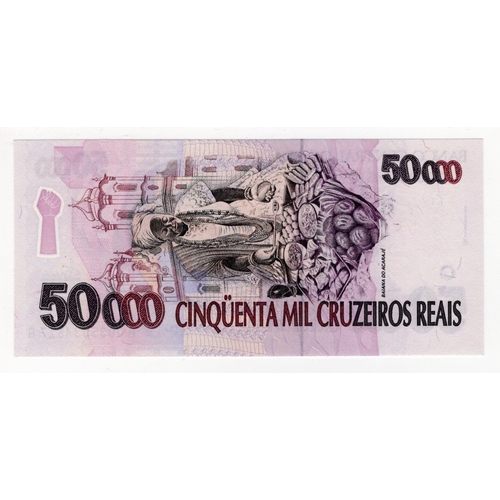 460 - Brazil 50000 Cruzeiros issued 1994, serial A0035034617A (BNB B864a, Pick242) Uncirculated