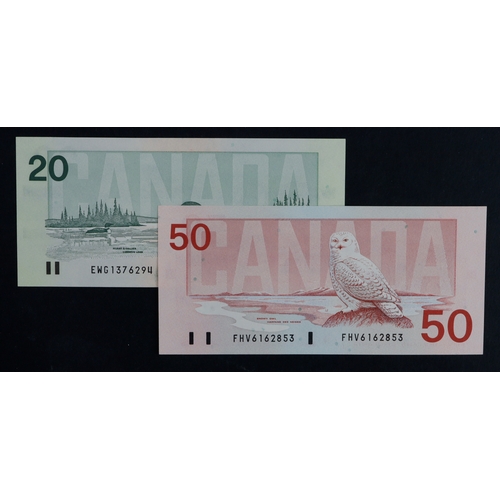 467 - Canada (2), 50 Dollars dated 1988, signed Knight & Thiessen, serial FHV 6162853 (BNB B361c, Pick98c)... 