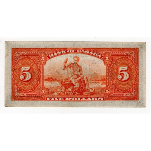 478 - Canada 5 Dollars dated 1935, signed Osborne & Towers, portrait Edward Prince of Wales at left, seria... 