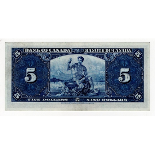 480 - Canada 5 Dollars dated 2nd January 1937 signed Gordon & Towers, portrait King George VI at centre, s... 