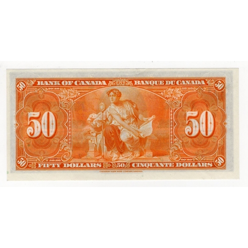 481 - Canada 50 Dollars dated 2nd January 1937, portrait King George VI at centre, signed Coyne & Towers, ... 